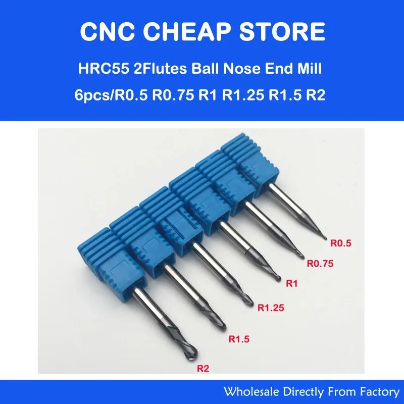 HRC55 ֽ ƿ ī̵  ÷Ʈ   Ʈ и Ŀ ,   CNC  R 0.5,0.75,1,1.25,1.5,2mm 6 